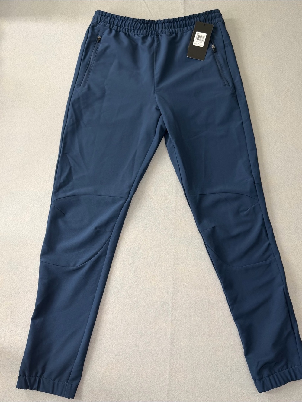 Motion Shop Men’s Joggers Pants Navy Athletic Stretch Zip Pocket MSRP $78